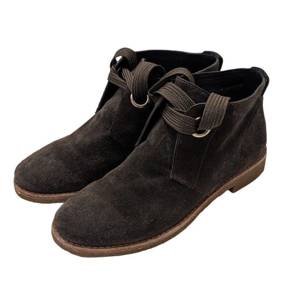 Kate Spade Barrow‎ Olive green suede ankle booties Sz 6 M